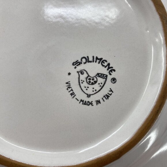 Red Cows Vietri Solimene Italy Cow Bowl 9.5" Across Wide Rim - Picture 4 of 4